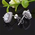 thumbnail image 5 of Uloveido Nickle Free Halo Cubic Zirconia Teardrop Bridal Earrings Fashion Wedding Jewelry Women R815 (White), 5 of 7