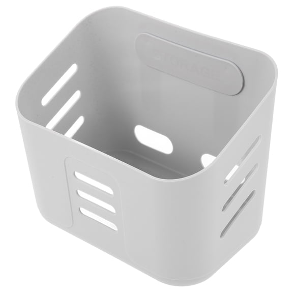 OUNONA Grey Plastic Wall Mounted Bathroom Storage Rack Organizer Shelf No Drilling Easy Install Space Saver