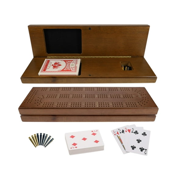 Juego de cribbage Board WE Games con cartas y pinzas