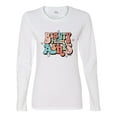 thumbnail image 2 of Wild Bobby Beauty From Ashes Groovy Font With Stars Vintage Women Graphic Long Sleeve Tee, White, XX-Large, 2 of 6
