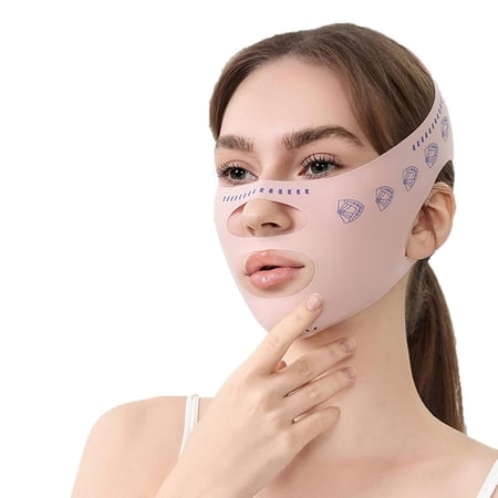 Fatini Night Face Mask for Chin and Jaw Support, Reusable Shaping Band, Soft Breathable Fabric for Comfortable Sleep