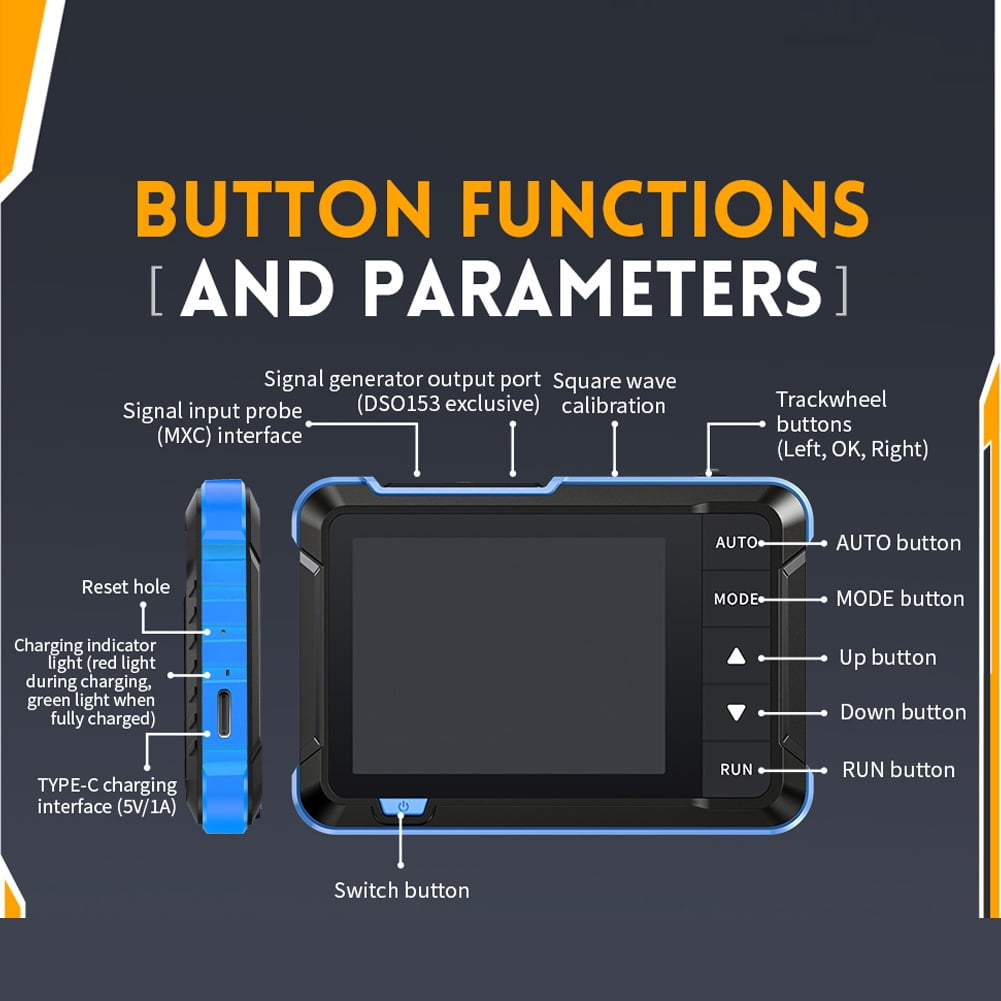 Oscilloscope,Display With 1m 5ms/s 2.8 Inch And Test Handheld And Rate Oscillometer With 1m And Oscope Meter Handheld Display Handheld Inch Display 5ms/s 2.8 Multicolor high configuration