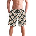 thumbnail image 4 of Dailycode Men's Quick Dry Swim Trunks Beach Shorts Casual Summer Board Shorts with Pockets, White Flowers on Black, 4 of 8