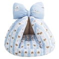 thumbnail image 3 of Cama para hámster, ropa de cama para animales pequeños, linda cabaña, acogedora decoración para el hogar, escondite cálido y portátil azul 40x27cm, 3 of 7
