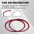 thumbnail image 5 of 7Pcs Red Exterior A/C Air Vent Outlet Ring Cover Trim for Mercedes, 5 of 5