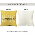 thumbnail image 2 of Hello Sunshine Pillow Cover Farmhouse Yellow Lumbar Pillow Cover Spring Summer Daisy Bee Sunflower Set of 4 Decorations Cushion Case for Sofa Couch Polyester Linen 16x16 Inches, 2 of 6