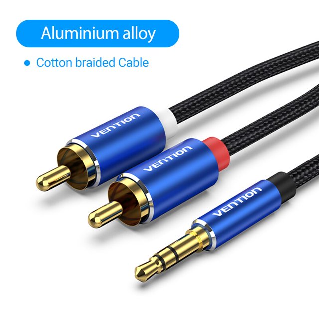 Vention RCA Cable de 3,5mm a 2RCA Splitter RCA Jack 3,5 RCA Cable de Audio para Smartphone Home Theater amplificador AUX RCA Cable zhangyuxiang LED