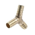thumbnail image 6 of Unique Bargains 6Set 12mm Y Shaped Hose Barb Y Barbed Tube Pipe Fitting Brass Hose Fitting Connector with Clamps, 6 of 6