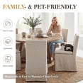 thumbnail image 3 of Dayalane Modern Farmhouse Parsons Slipcover Dining Chairs Set of 4, High Back Linen Upholstered Kitchen Chairs with Removable Slipcover, Armless Oak Wooden Side Chair for Dining & Living Room, Beige, 3 of 10