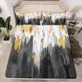 thumbnail image 2 of Homewish Oil Apinting Aesthetic Twin Sheet Sets,Modern Graffiti Twin Fitted Sheet,Black Gray White 03 For Girls Kids,Super Cozy Room Decor,3-Piece, 2 of 7