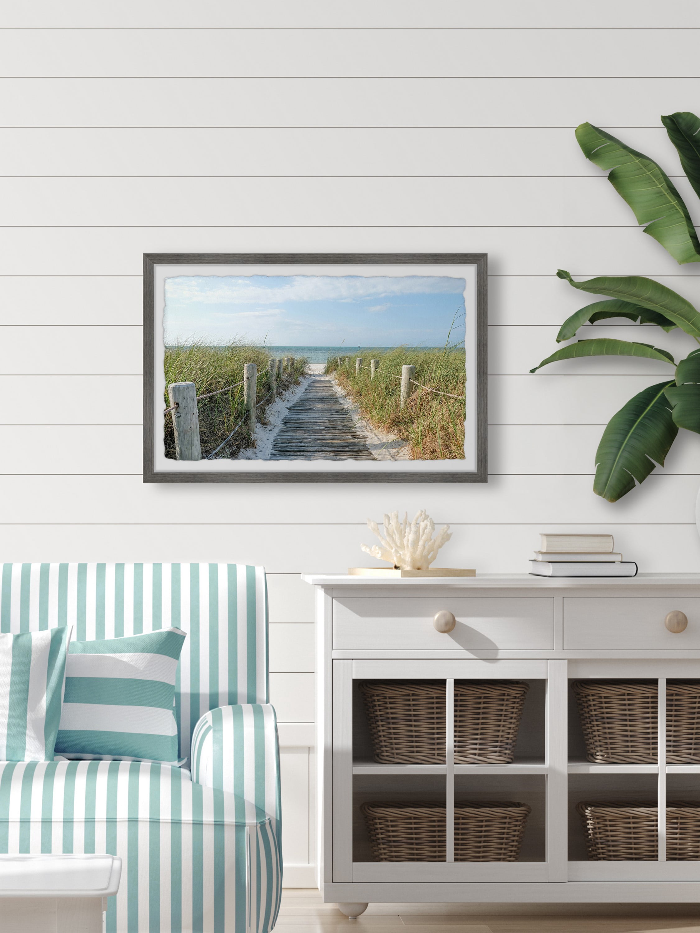 Rope Railings 24 in x 16 in Framed Painting Art Prints, by Marmont Hill