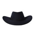 thumbnail image 3 of Men Cowboy Hat with Adjustable Chin Rope Wide Brim Vintage Style Cap, 3 of 6