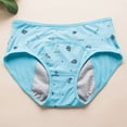 thumbnail image 2 of Lunuaoe Teen Girls Menstrual Period Panties, Leak-Proof Cotton Underwear, Cute Print Mid Waist Briefs with Back Coverage, 2 of 9