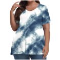 thumbnail image 1 of Tamaño Más Manga Corta Tops para las Mujeres, Casual V-Cuello Camiseta de la Blusa Sólida para el Verano, el Uso Diario Y Casual, 1 of 6