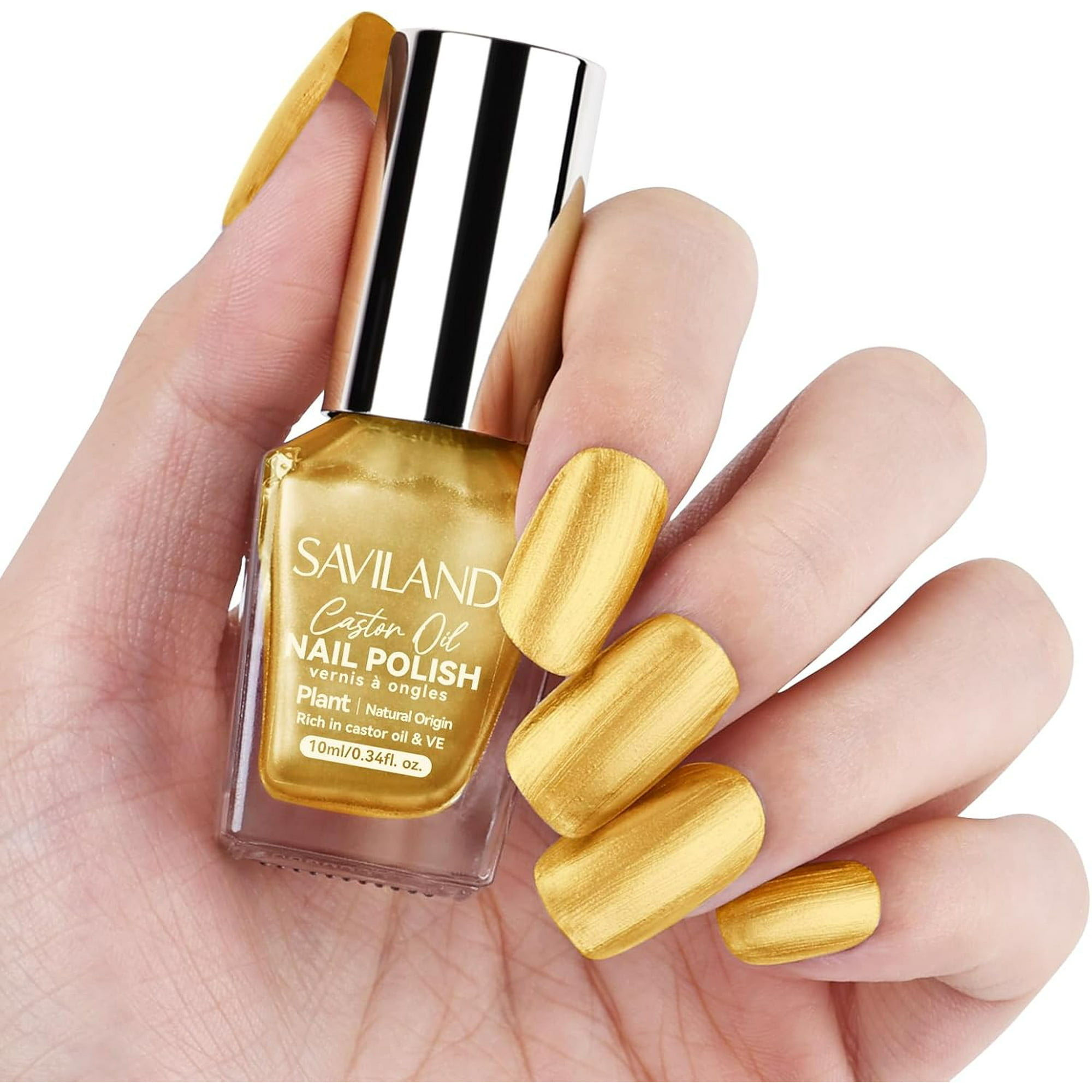AIR-SAVILAND Metallic Nail Polish: Gold Chrome Nail Polish Quick