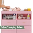 thumbnail image 7 of Luku Dresser for Bedroom with LED Lights and Power Outlet, Baby Changing Table Dresser with 6 Drawers, 2 Open Storage Shelves, Baby Dresser with Changing Table Top, 7 of 7