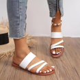 thumbnail image 2 of AVEKI Sandales Plates de Plage pour Femmes Large Entrecroisée String Slip on Slides Sandales Été Confortables Pantoufles d'Extérieur Intérieures 0517M, 2 of 6
