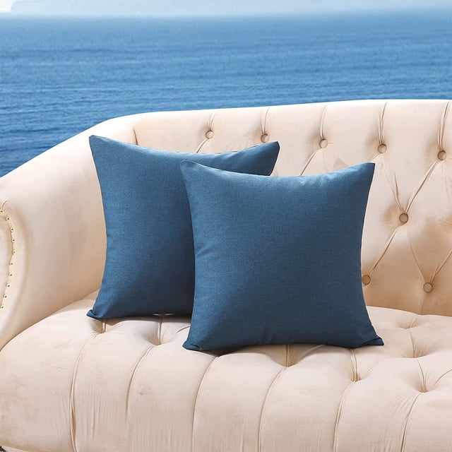 Paquete de 2 fundas de almohada para exteriores, muebles de patio, funda de almohada impermeable, funda de cojín cuadrada decorativa para jardín, para tienda de campaña, sofá, 18.0 x 18.0 in Ofspeizc WMPH-1575-2