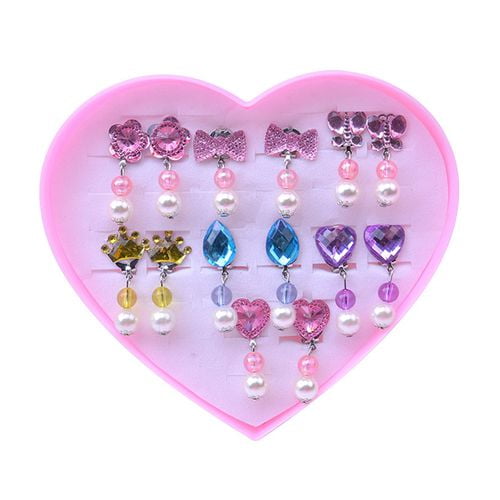 Kaboer Children Shiny Clip On Earrings And Adjustable For Kids Little Girl Jewelry Rings In Box Girl Pretend Play Earrings H01 Walmart Com