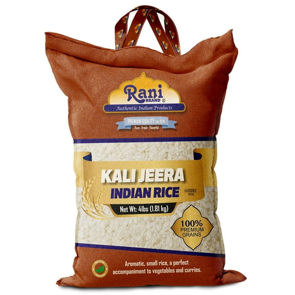 Rani Kali Jeera Indian Rice 64oz (4lbs) 1.81kg Cloth Bag ~ All Natural | Gluten Friendly | Vegan | Kosher | Export Quality | Indian Origin