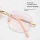thumbnail image 2 of Gafas de presbicia con corte de diamante sin marco para mujer, elegantes y modernas, gafas de presbicia delgadas y ligeras con protección contra la luz azul, 2 of 5