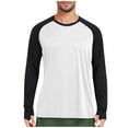 thumbnail image 4 of APEXFWDT Men's Raglan Sleeve Athletic Workout T-Shirt Colorblock Long Sleeve Quick-Dry Breathable Top with Thumb Holes, for Outdoor Sports,XXL,White, 4 of 6