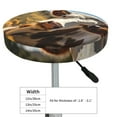 thumbnail image 4 of Honeii Countryside Flower Cow Bar Stool Covers – Perfect Fit for 12" to 14" Round Stools, Crease-Resistant, Stretchy, Washable & Dustproof Seat Slipcovers-12 inch, 4 of 7