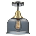 thumbnail image 2 of Innovations Lighting  Caden Bell - 1 Light 8" Flush Mount Black Antique Brass/Plated Smoke, 2 of 5