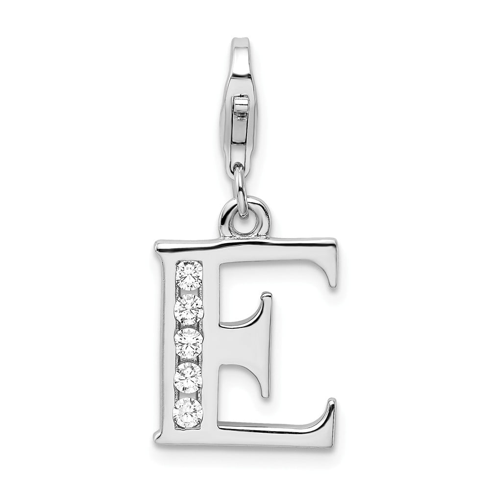 925 Sterling Silver Polished Rhodium-plated Lobster Claw Closure and Cubic Zirconia Necklace 17 Inch 925 Sterling Silver Polished Rhodium-plated Lobster Claw Closure and Cubic Zirconia Necklace 17 Inch
