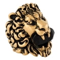 thumbnail image 3 of Gucci Lion Head King Crystal Statement Ring Aged Gold Tone Black Size 8 New, 3 of 5
