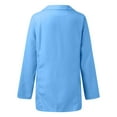 thumbnail image 7 of Skpblutn Women'S Blazers Suit Jackets Winter Fall Casual Comfortable Tops Solid Lapel Button Slim Work Office Thin Neck Long Sleeve Plus Size Open Front Jacket Coat Blue Xl, 7 of 7