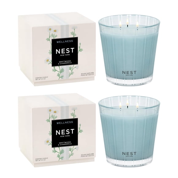 Candle NEST New York Driftwood y manzanilla, 3 mechas, 625 ml, x2