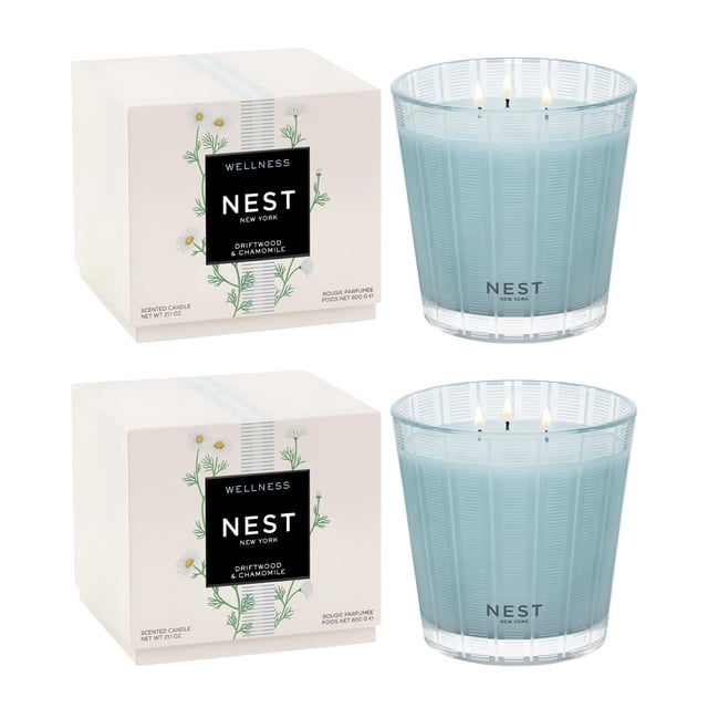 Candle NEST New York Driftwood y manzanilla, 3 mechas, 625 ml, x2
