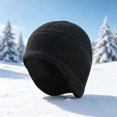 thumbnail image 5 of Fuzz Ear Flap Beanie Hat for Men Thermal Windproof Winter Skull Cap with Ear Covers Black Free Size, 5 of 5