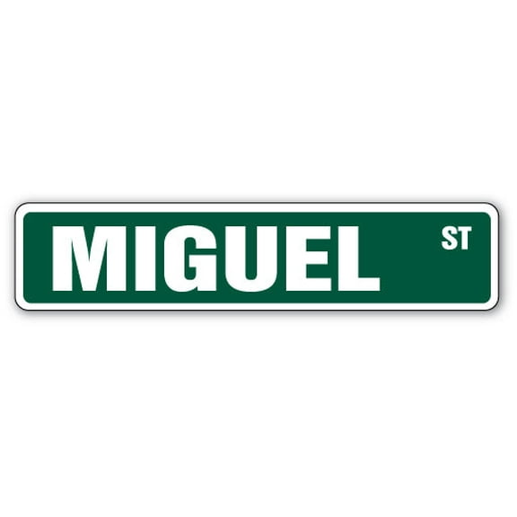 MIGUEL Street Sign Childrens Name Room Sign | Indoor/Outdoor | 18" Wide
