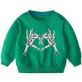 thumbnail image 4 of None Long Sleeve Sweatshirts for Kids Green Comfort Shirts Cotton Boys and Girls Sweaters Round Neck Fashion Winter Blouses Print Sweatshirts, 4 of 4