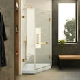 thumbnail image 2 of Shower Set for 30" x 30" Space - Neo Angle, Acrylic Shower Base with Compatible Glass Frameless Shower Enclosure - Satin Brass Hardware, 2 of 13
