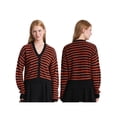 thumbnail image 3 of Gupgi Cardigan Rayé pour Femmes Pull Slim Manches Longues Col en V Fermeture à Boutons Veste Décontractée Automne, 3 of 9
