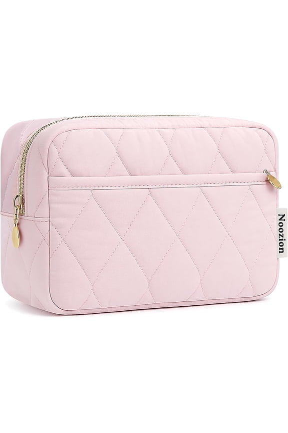 Makeup Bag Travel Toiletry Bag, Puffy Padded Cosmetic Bag for Women, Makeup Organizer Case, Wide-open Pouch Purse, Travel Essentials