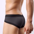 thumbnail image 4 of JUUYY Men's Mesh Underwear Briefs Soft Low Rise Bulge Pouch Underwear Modal Breathable Briefs Dark Gray XXL, 4 of 4