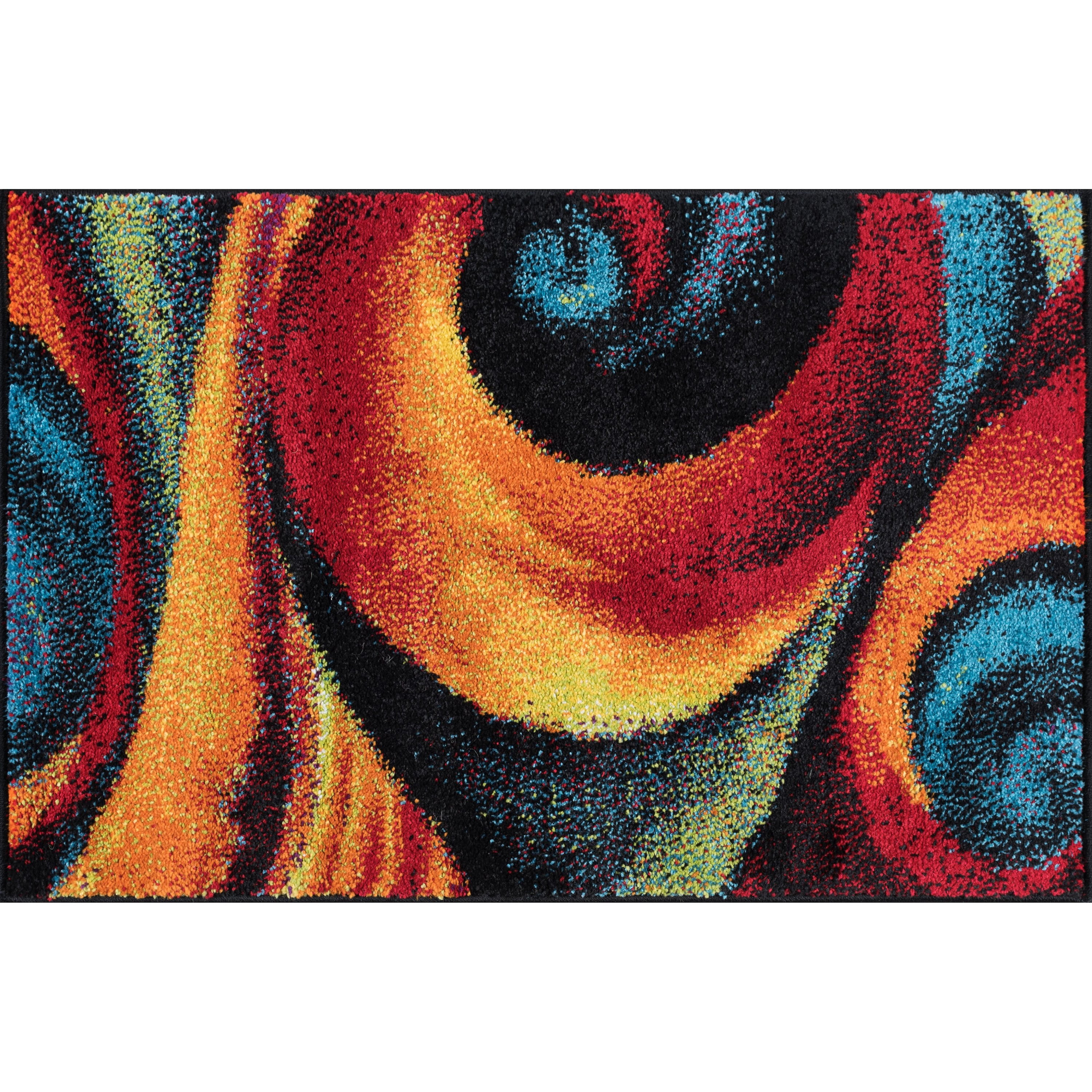 Symphony Contemporary 4' x 5' Multi-Color Polypropylene Indoor Area Rug