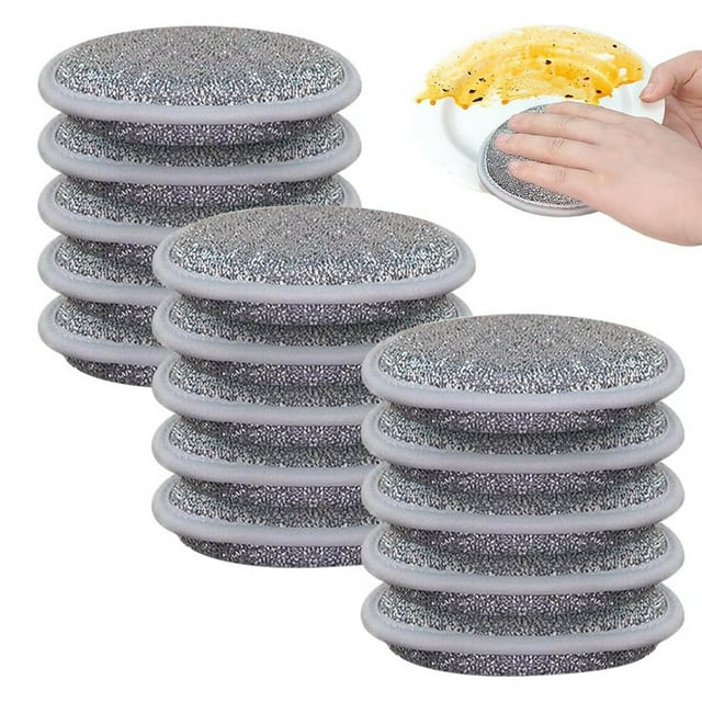 Multipurpose Steel Wire Dishwashing Cloth 2024 Latest Multipurpose Steel Wire Stuff Paste Dish Soap Kitchen for Jewelry Solution Dip Dish Cleaning Sponge with Soap Kitchen Sponge with Handle