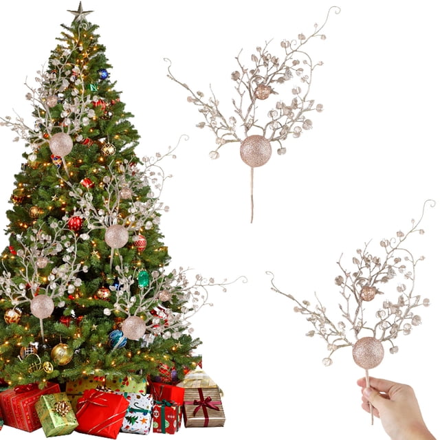 Arreglo floral navideño de bayas doradas y ginkgo | Centro de mesa navideño de plástico artificial para mesa, repisa y hogar | Decoración navideña dorada