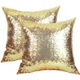 thumbnail image 7 of AUQ 2Pcs Gold Silver Pillows Sequins Decorative Pillows, 18"x18" Textile Glitter Sequins Square Solid Throw Pillow Covers Cushion Case Hidden Zipper Design for Home Decoration Bed Party Wedding, 7 of 7