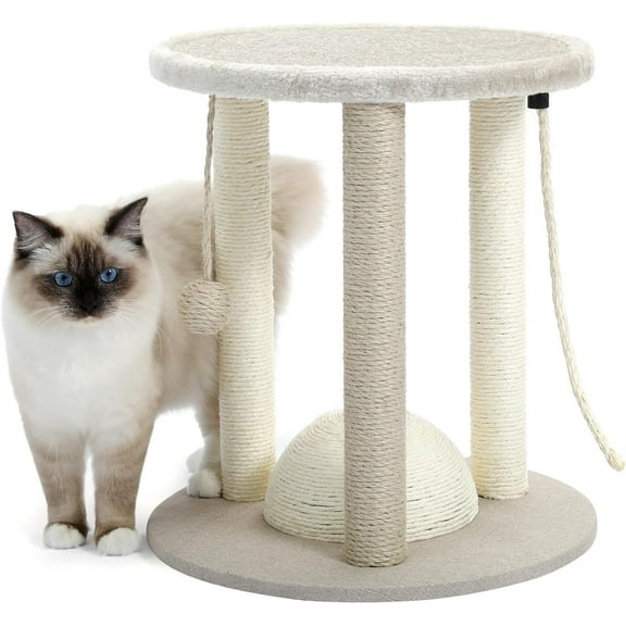 Made4Pets 17 in tall Small Cat 4 in 1 Kitten Scratch Scratching Posts with Assembly Tools, Beige