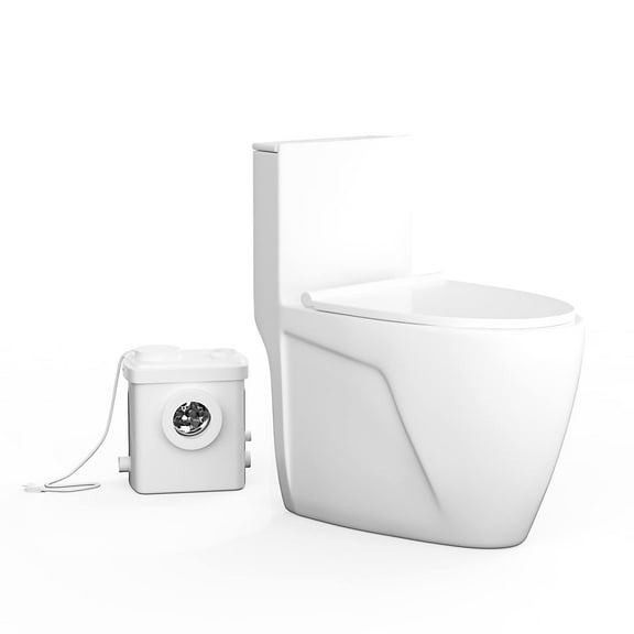 600W Macerator Pump in Basement AC Vent Macerating Toilet System for Bathroom Sink & Tub, Silent & Powerful with One Piece Toilet & Toilet Pump