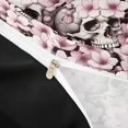 thumbnail image 3 of Homewish Cherry Blossom Gothic Skull Twin Duvet Cover for Girls, Pink Japanese Flower Twin Bedding, Black Reversible, 2pcs, 1 Duvet Cover and 1 Pillowcase, 3 of 5