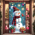 thumbnail image 6 of Festive Snowman Banner Decorative Design Christmas Theme Polyester Material for Holiday Celebration Indoor Decoration Kids Party, 6 of 8
