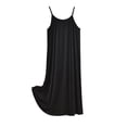 thumbnail image 3 of Tqcoqu Women's Short Sleep Dress Loungewear,Solid Color Crew Neck Cami Sleeveless Loose Plus Size Dresses,Black Women's XL-XXXXXL, 3 of 9