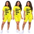 thumbnail image 3 of Finelylove Blazer Shorts Set For Women Shorts For Women Mid Waist Rise Outdoor Activity Printed Yellow S, 3 of 6